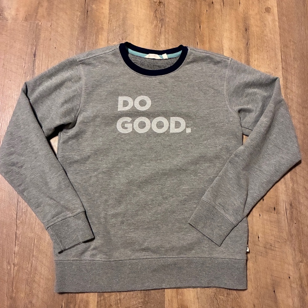 cotopaxi Gray Crewneck Sweatshirt with 'DO GOOD.' Front Print